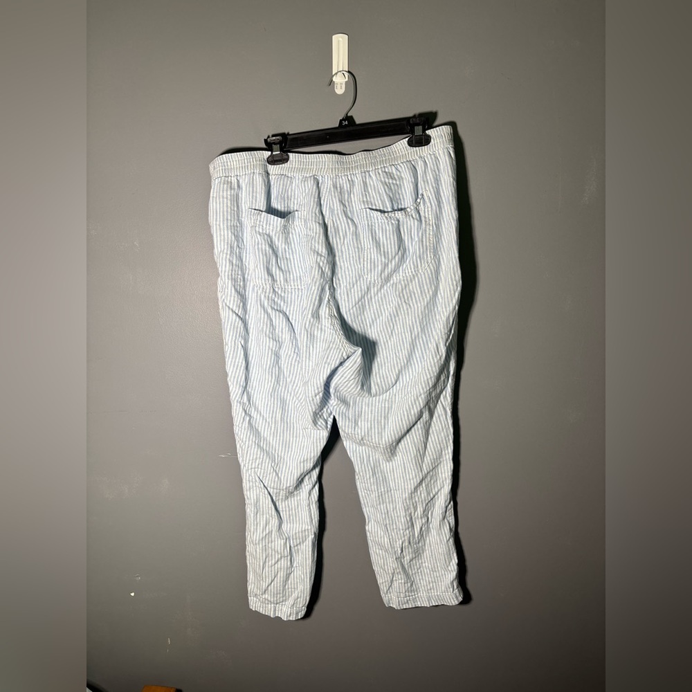 Anthropologie Seashore Linen Blend Striped Pants Womens Size Large - Picture 3 of 5